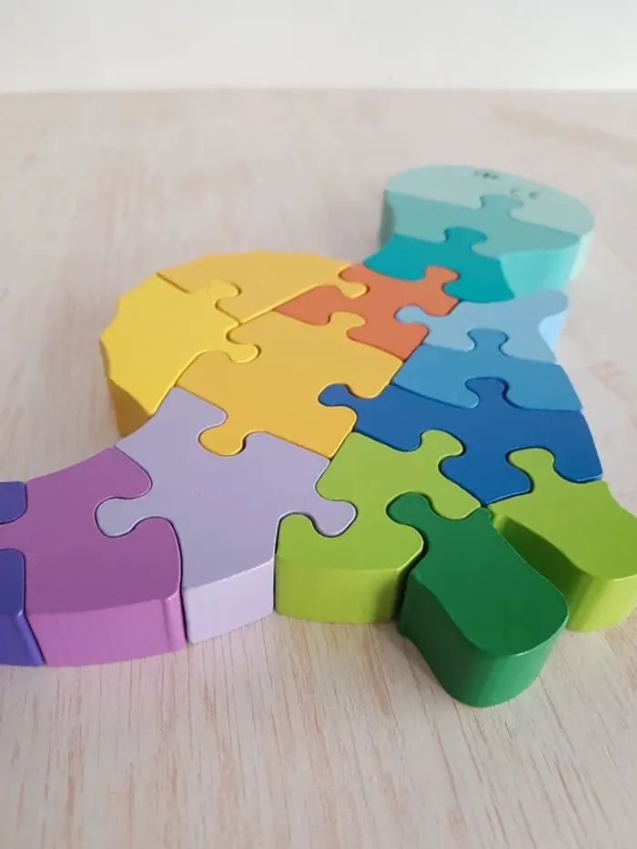 Puzzle spinosaure en bois chiffres et couleurs - photo numéro 12