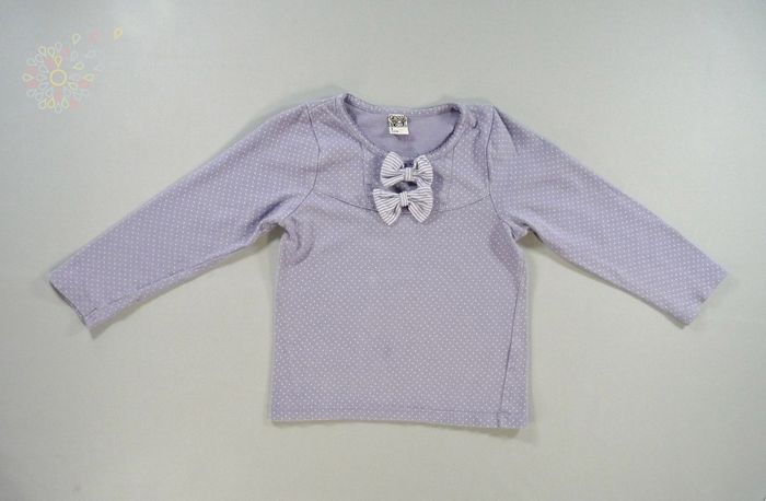 Tee-shirt manches longues jean violet pois Tape À L'oeil 4 ans 104 cm fille