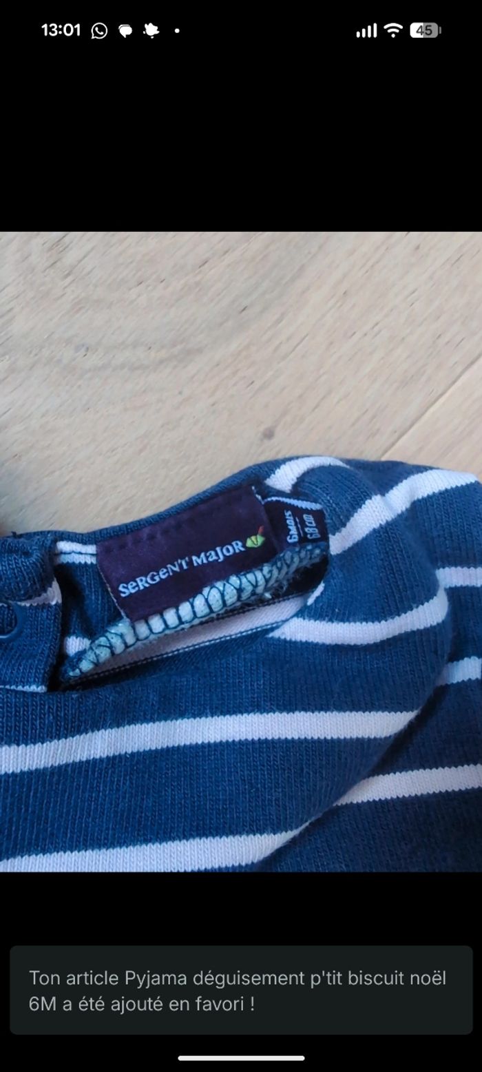 Robe marinière sergent major taille 6 mois - photo numéro 3