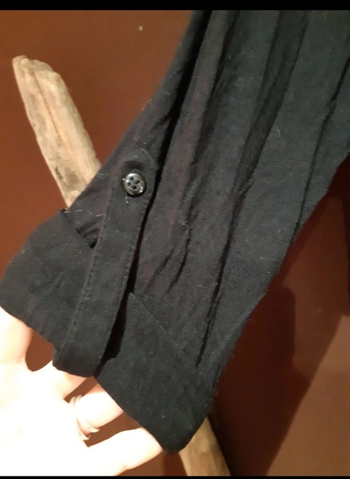 Chemise noire fine manche 3/4 - photo numéro 3