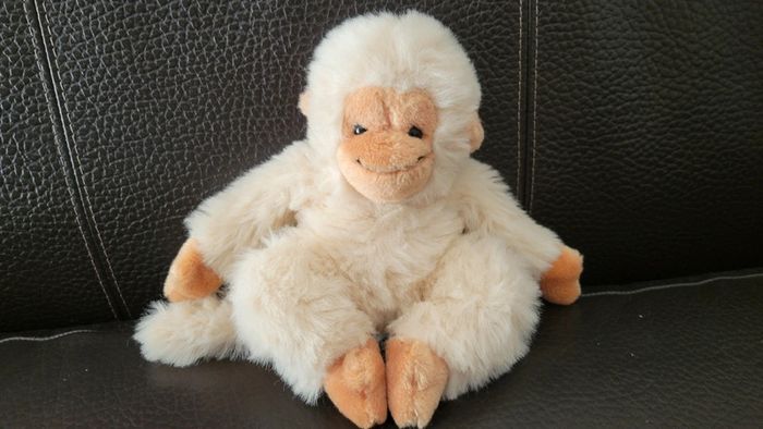 Peluche singe blanc crème - photo numéro 2