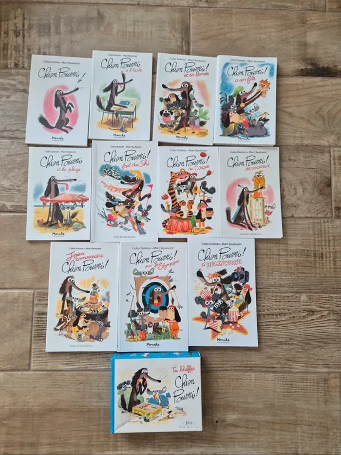 Lot de livres et jeu Chien pourri 3€ pièce
