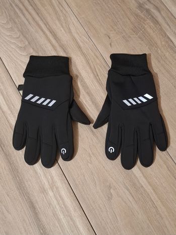 Gants d'hiver épais chaud pour écran tactile imperméable cyclisme antidérapant Mixte noir