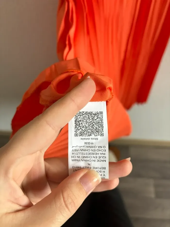 Robe plissée orange taille S - photo numéro 10