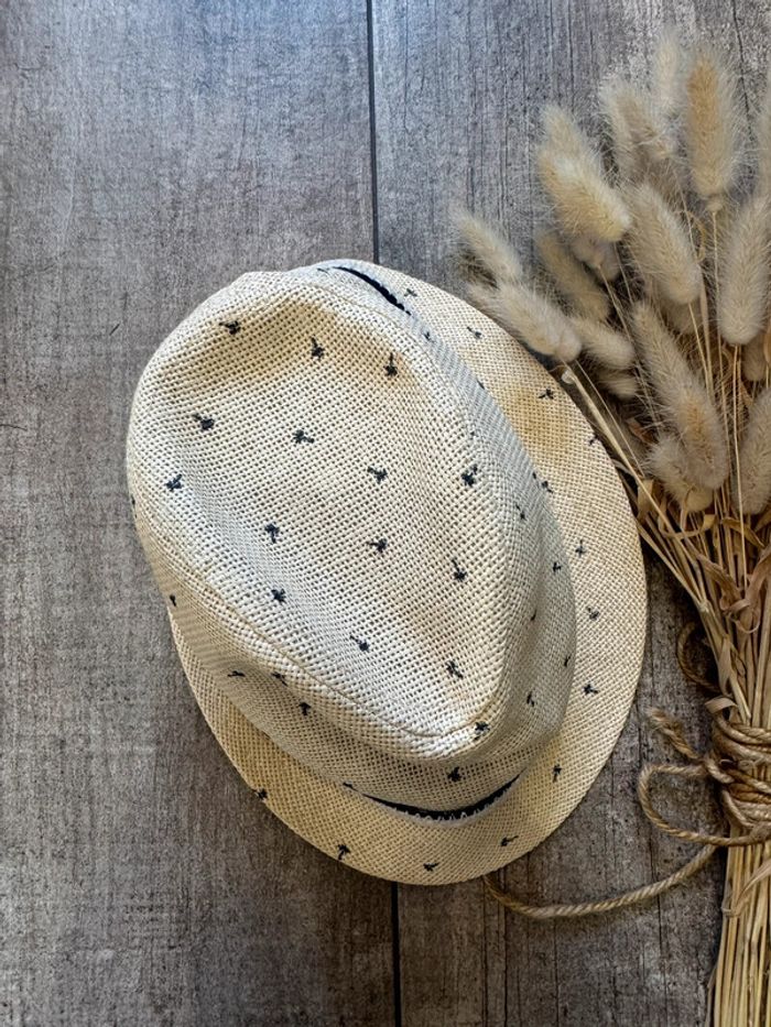 Chapeau t46 bébé beige bleu obaibi - photo numéro 2