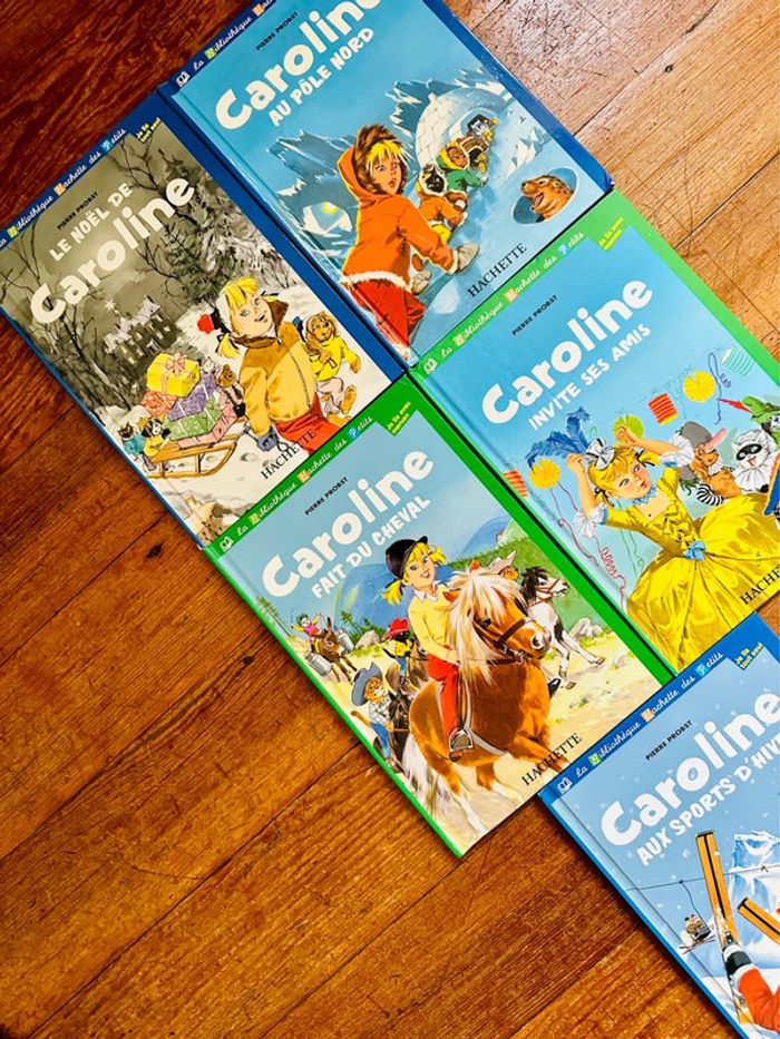 Lot de 5 livres bleu vert Caroline Pierre Probst Hachette bibliothèque des petits - photo numéro 2