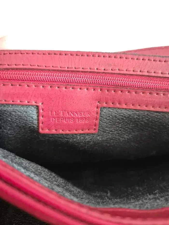 Malette cartable en cuir rouge Le Tanneur - photo numéro 3