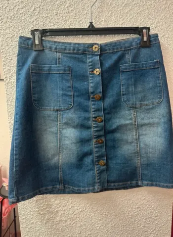 Jupe en jean à boutons taille XXL