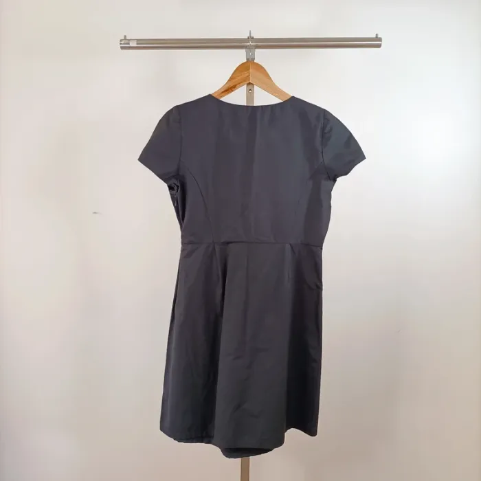 Robe noire Comptoir des Cotonniers coton col fendu coupe droite chic taille 42 A1307 - photo numéro 6