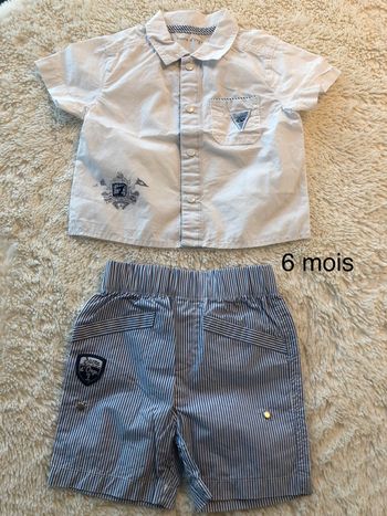 Ensemble short et chemise manches courtes