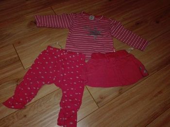 Ensemble tee shirt, legging et jupe 6 mois