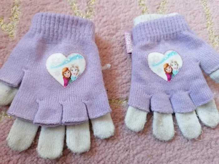 Gants 2 en 1 mitaine elsa et anna frozen la reine des neiges hiver - photo numéro 2