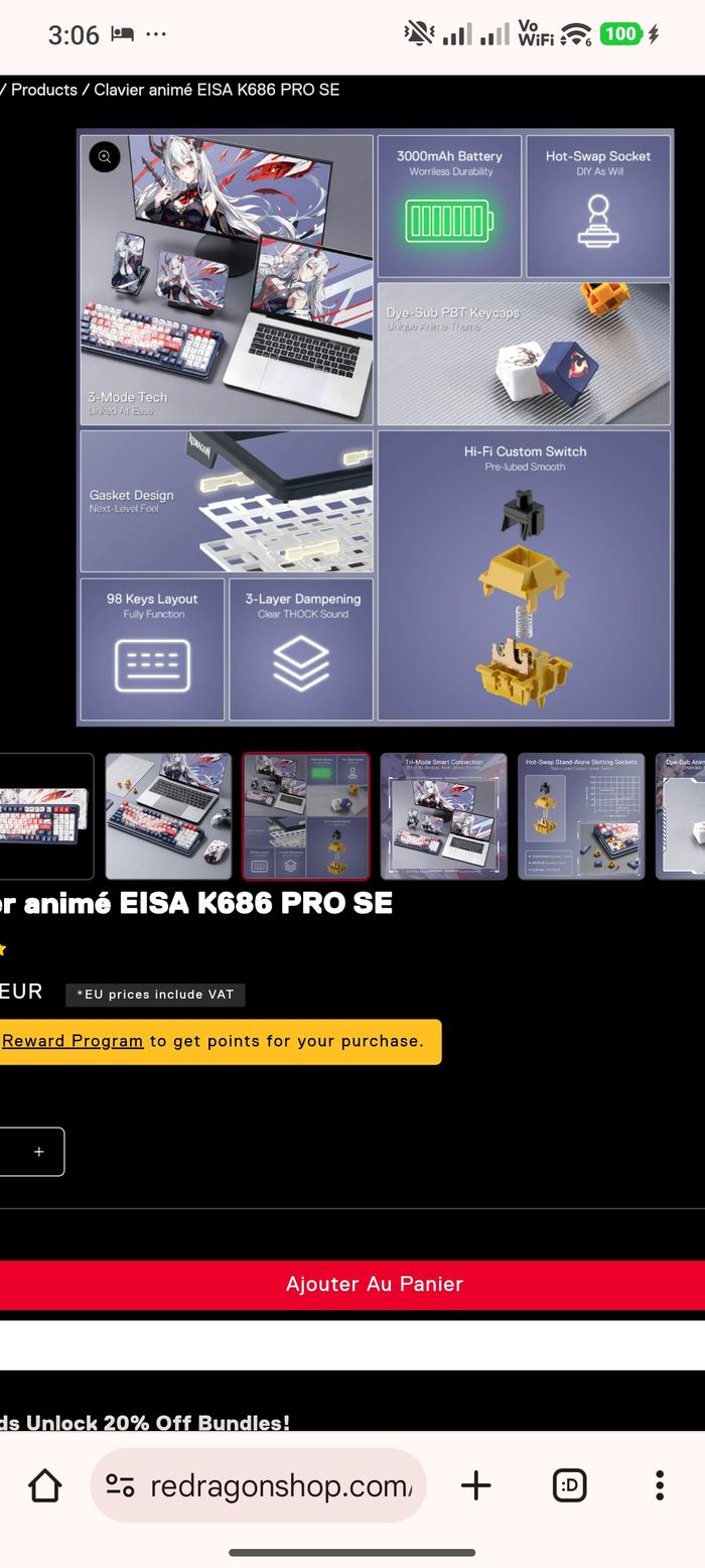 Négociable Clavier redragon eisa rgb - photo numéro 4