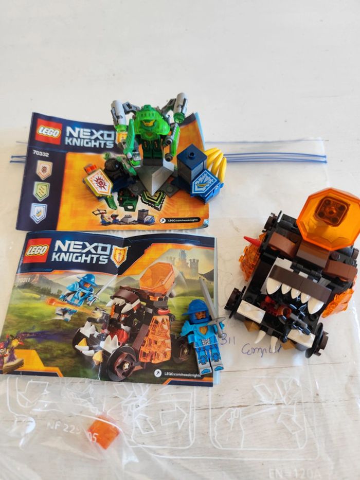 Lot 2 set Lego Nexo Knights 70311 et 70332 la catapulte du chaos et Aaron