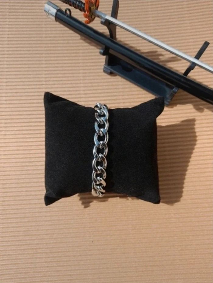 collier et gourmette maille cubaine 10 mm - photo numéro 3