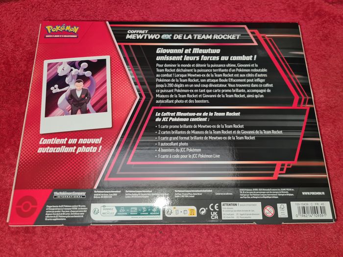 Coffret Pokémon Mewtwo Ex de la team rocket Ed Fr - photo numéro 2