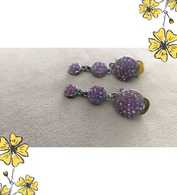 Boucles d’oreilles vintage violettes à clips - vintage – Collection Nuances de Rose