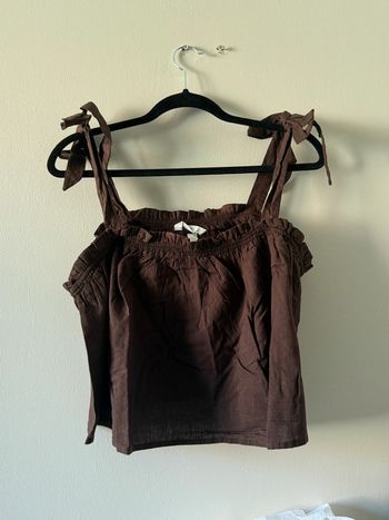 Top court marron H&M à bretelle