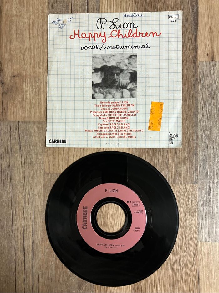 Vinyle 45 tours-P.Lion-Happy children - photo numéro 2