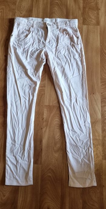 pantalon en jean rose très clair mango taille