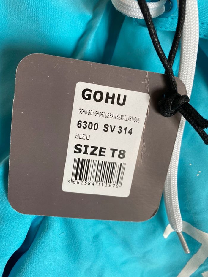 Beau short de bain/boardshort bleu turquoise T. 8 ans garçon neuf avec étiquette - photo numéro 8