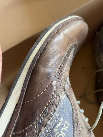 Derbies Bugatti Cuir & Textile - Gris/Marron - Pointure 43