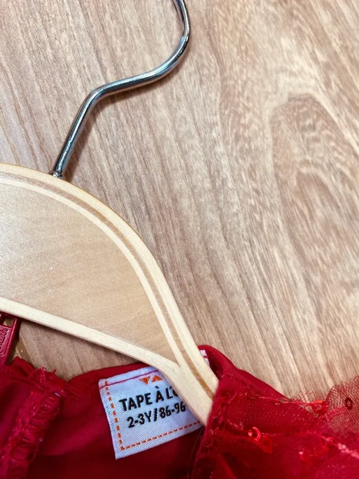 Taille 2-3 ans robe créateur fille TAO rouge * tulle * 🌹 - photo numéro 6