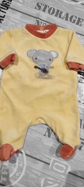 Pyjama velours mixte Kitchoun 1 mois