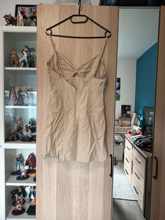 Robe beige marron Bershka - Taille L 40 - photo numéro 5