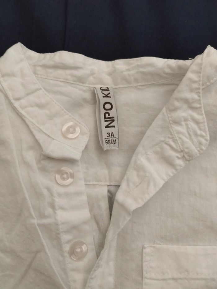 Chemise blanche col mao 3 ans - photo numéro 2