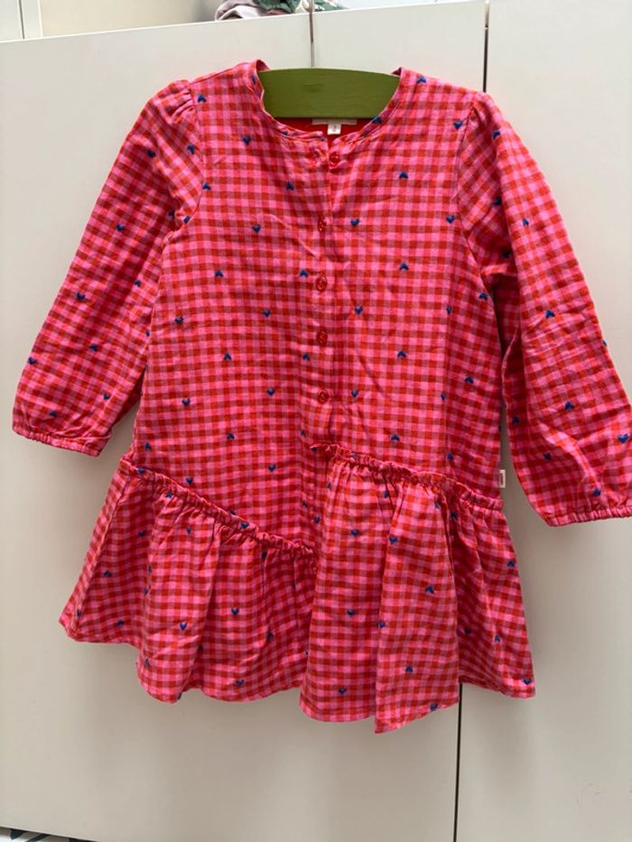 Robe à carreaux rouge et rose Catimini taille 3 ans