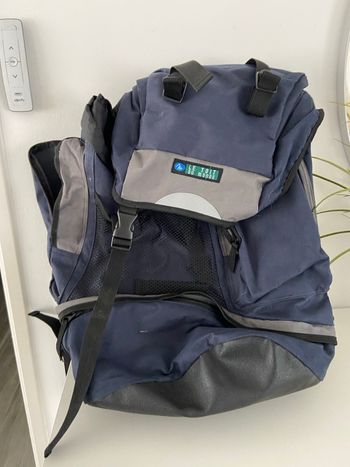 Grand Sac à Dos Randonnée / Voyage "Le Toit du Monde" - Bleu et Gris