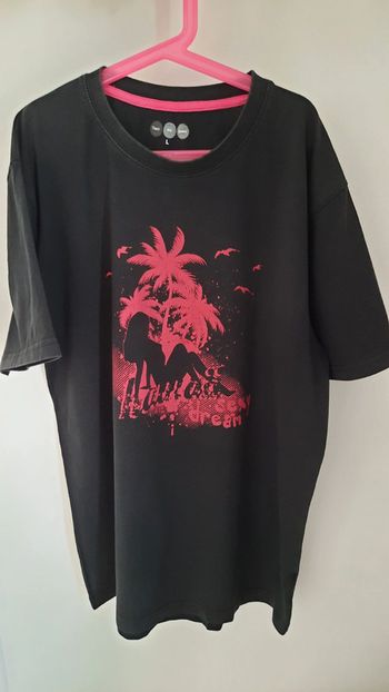Tee-shirt homme noir et rose Taille L