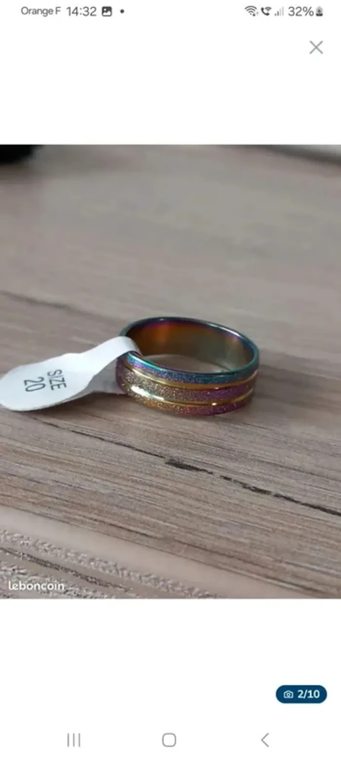 Bague en acier inoxydable taille 63 - photo numéro 2