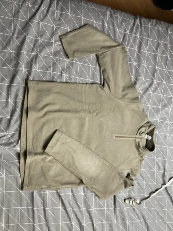 Sweat-shirt polaire fin brun clair