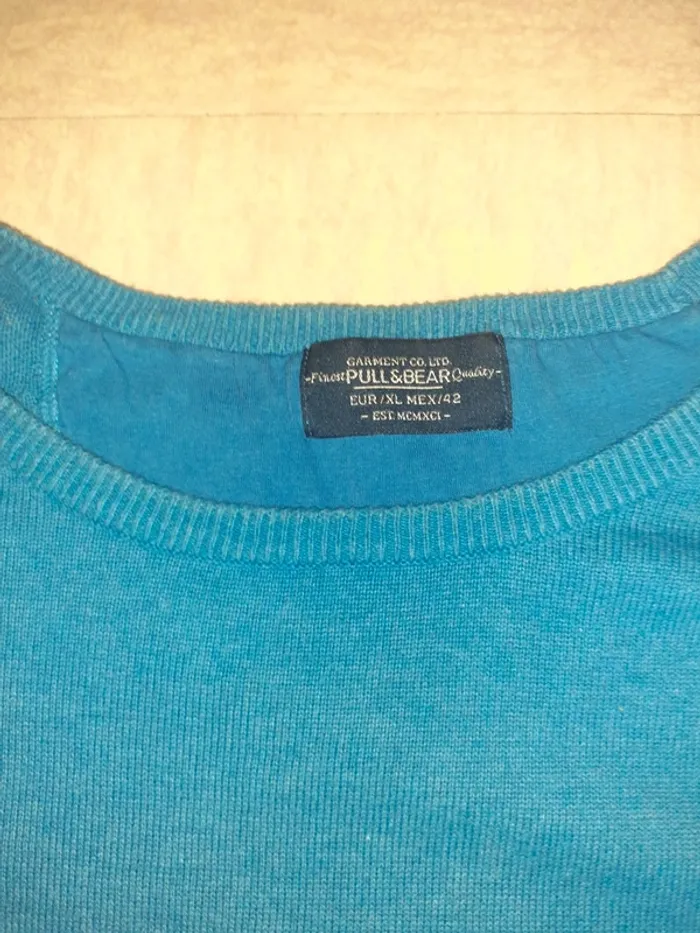 Pull homme bleu - photo numéro 3