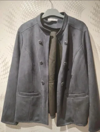 Veste style daim  suédine bleu marine Armand Thiery T42 - Excellent état