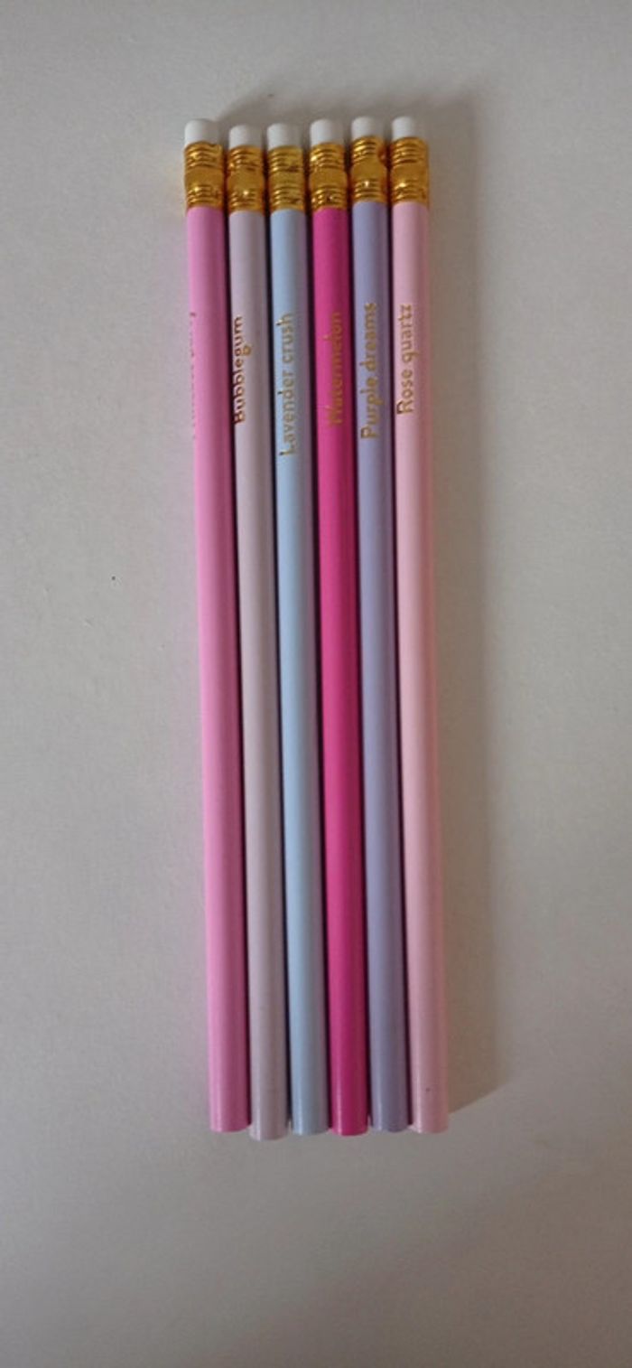 Lot de 6 crayons à papier girly
