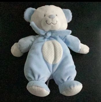 Joli ourson, ours, blanc, bleu, tex baby