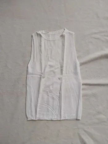 Pull blanc sans manche T36/38