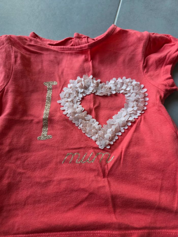 t-shirt manches courtes 18 mois coeur - photo numéro 3