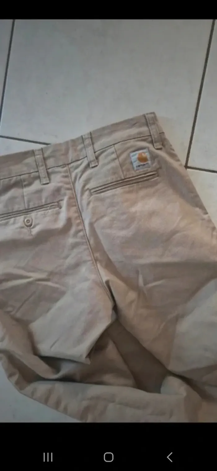 Chino beige carhartt beige taille xs Très bon état - photo numéro 3