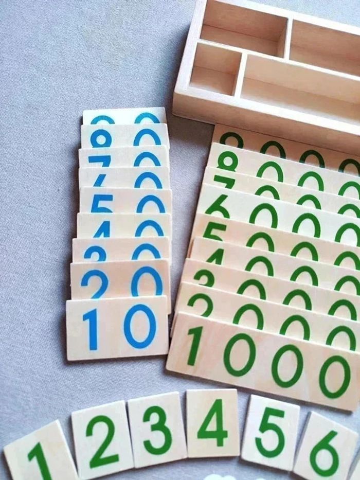 Cartes en Bois des Nombres de 1 à 9999 Montessori - photo numéro 3