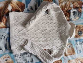 Pull épais en laine orchestra 10 ans couleur blanc à paillettes