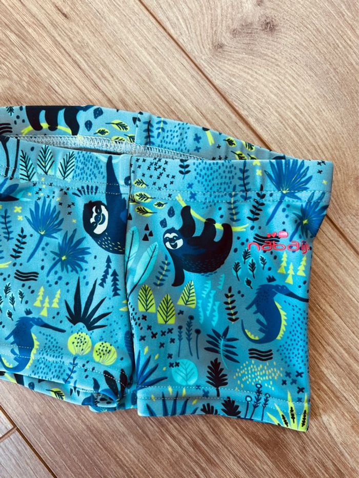 Taille 6 mois caleçon maillot de bain garçon Nabaiji bleu et vert * jungle * 💙 - photo numéro 3