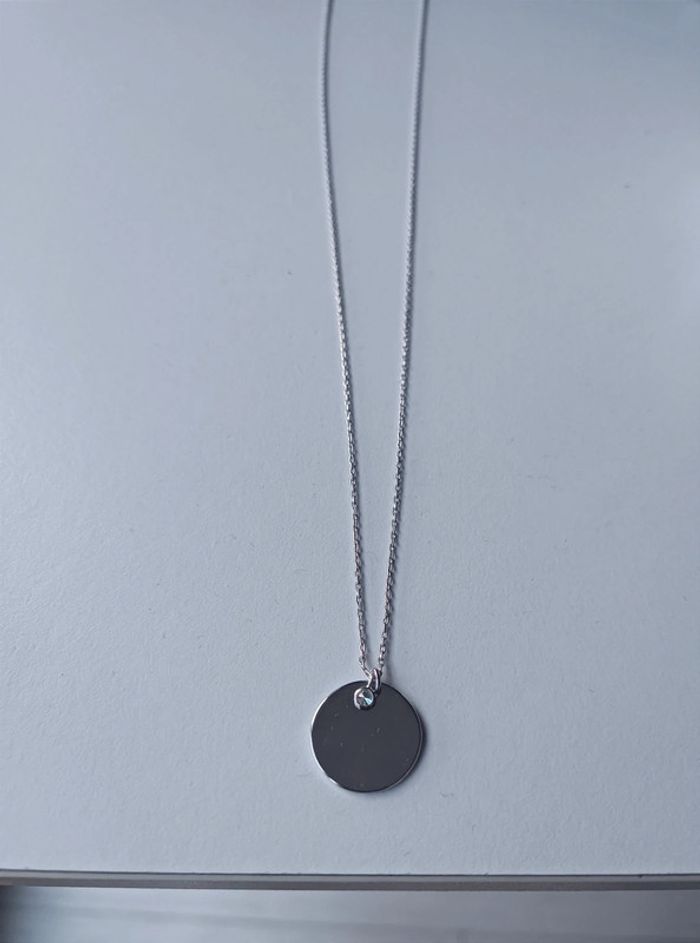 Collier en argent avec médaillon et pierre Swarovski My Jolie Candle Neuf - photo numéro 2