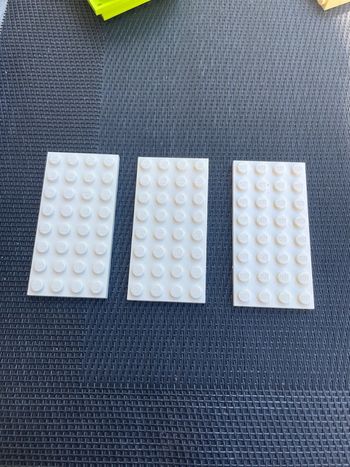 Lego lot 3 petites plaques 4x8 blanc officiel pièces détachées caserne star wars Harry Potter