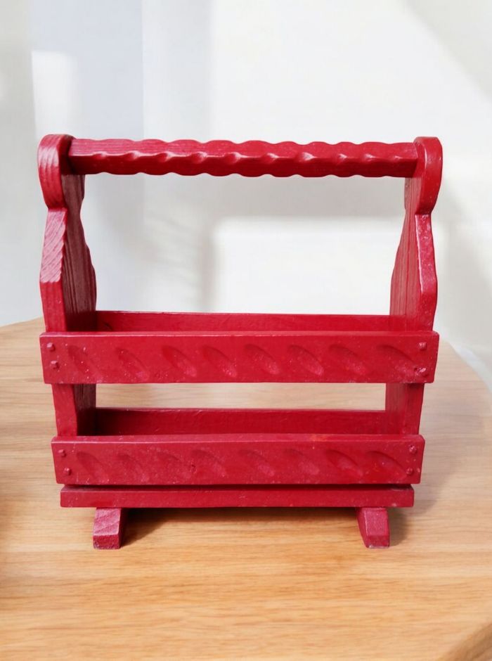 Porte revues vintage en bois massif