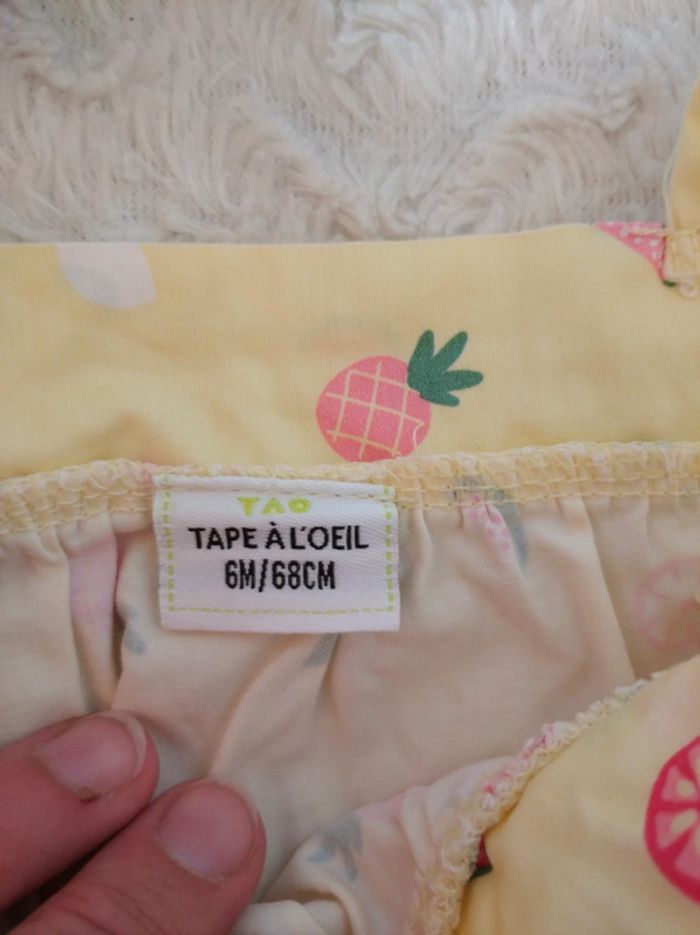 Barboteuse combinaison été Fille 6 mois Fruits Tao 100% coton - photo numéro 8