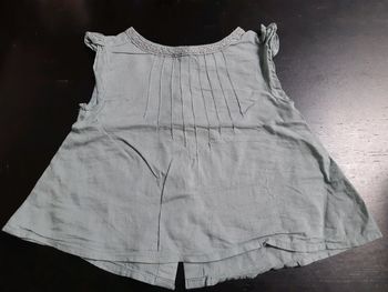 Tunique vert pastels bebe fille 3 mois léger été tao broderie